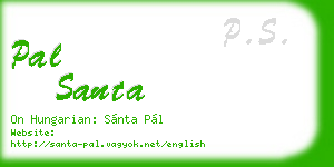 pal santa business card